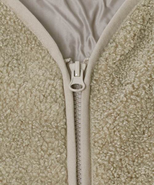 KANGOL(カンゴール)の「KANGOL/カンゴール オーバーサイズ カーペットボアブルゾン(ノーカラージャケット・メンズ・ブラック/ベージュ・M/L)」の16枚目の写真