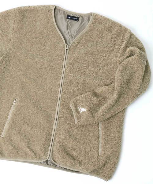 KANGOL(カンゴール)の「KANGOL/カンゴール オーバーサイズ カーペットボアブルゾン(ノーカラージャケット・メンズ・ブラック/ベージュ・M/L)」の17枚目の写真