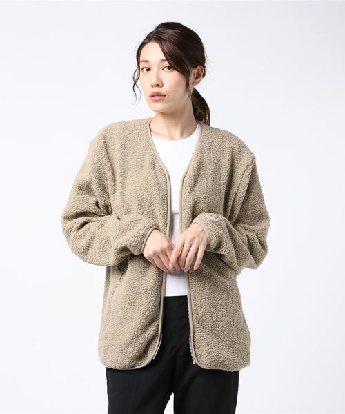 KANGOL(カンゴール)の「KANGOL/カンゴール オーバーサイズ カーペットボアブルゾン(ノーカラージャケット・メンズ・ブラック/ベージュ・M/L)」の18枚目の写真