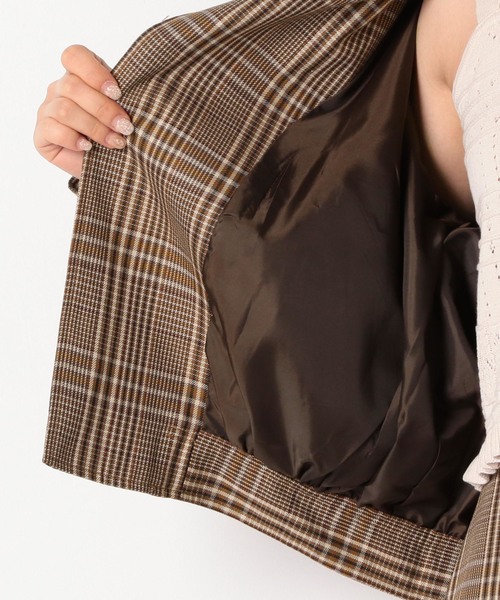 archives（アルシーヴ）の「【SETUPにも】先染めチェックBigライダース（ライダースジャケット・レディース・ベージュ/ブラウン・MEDIUM）」の15枚目の写真