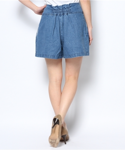 mystic（ミスティック）の「ハイウエストデニムショートパンツ（その他パンツ・レディース・ネイビー/ホワイト/ブルー・2/1）」の6枚目の写真