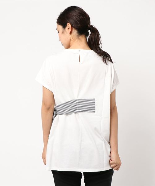 KOBE LETTUCE(コウベレタス)の「ウエストリボン半袖Tシャツカットソー(Tシャツ/カットソー・レディース・ネイビー/オフホワイト/ブラウン系その他・FREE)」の13枚目の写真