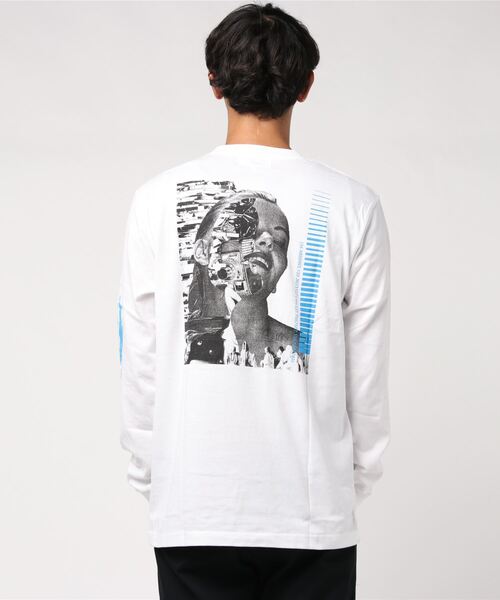 Sync.(スィンク)の「Sync.【KOSUKE KAWAMURA】LONG SLEEVE TEE "HALF"(Tシャツ/カットソー・メンズ・ホワイト/ブラック・MEDIUM/LARGE/X-LARGE/SMALL)」の2枚目の写真