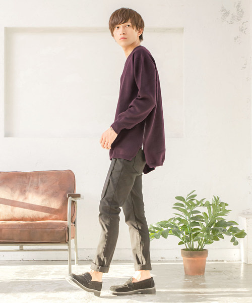 MinoriTY(マイノリティ)の「サイドスリットミラノリブドルマンビッグニット(ニット/セーター・メンズ・オフホワイト/ブラック/ワイン/ベージュ/チャコールグレー/ブラウン/グリーン/マスタード・M/L)」の8枚目の写真