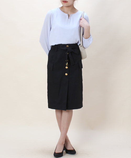 ASTORIA ODIER（アストリアオディール）の「パールピンブラウス（シャツ/ブラウス・レディース・ホワイト/ブラウン/ベージュ/グリーン/ネイビー/パープル・MEDIUM/LARGE）」の18枚目の写真