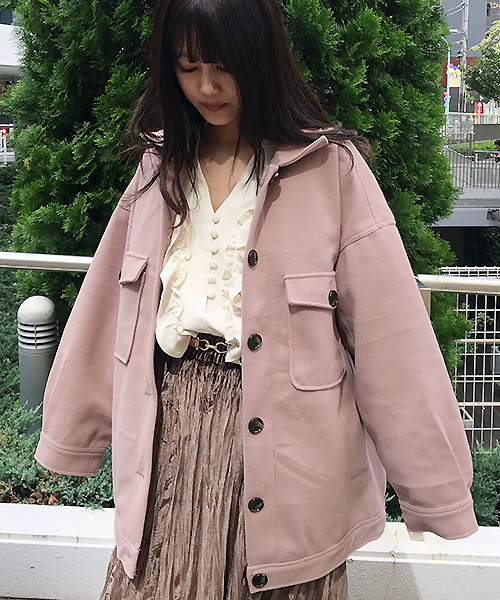 apres jour(アプレジュール)の「CPOメルトンジャケット【ZOZOTOWN限定アイテム】(ブルゾン・レディース・ライトベージュ/モカ/ベージュ/その他/ピンクベージュ・フリー)」の4枚目の写真