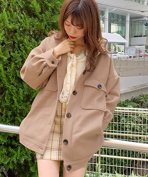 apres jour(アプレジュール)の「CPOメルトンジャケット【ZOZOTOWN限定アイテム】(ブルゾン・レディース・ライトベージュ/モカ/ベージュ/その他/ピンクベージュ・フリー)」の18枚目の写真