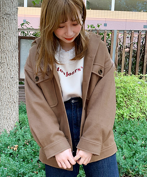 apres jour(アプレジュール)の「CPOメルトンジャケット【ZOZOTOWN限定アイテム】(ブルゾン・レディース・ライトベージュ/モカ/ベージュ/その他/ピンクベージュ・フリー)」の19枚目の写真