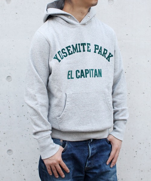 Denime(ドゥニーム)の「HOODIE YOSEMITE PARK プリントスウェットプルオーバーパーカー(パーカー・メンズ・杢グレー・SMALL/MEDIUM/LARGE/X-LARGE/XX-LARGE)」の10枚目の写真