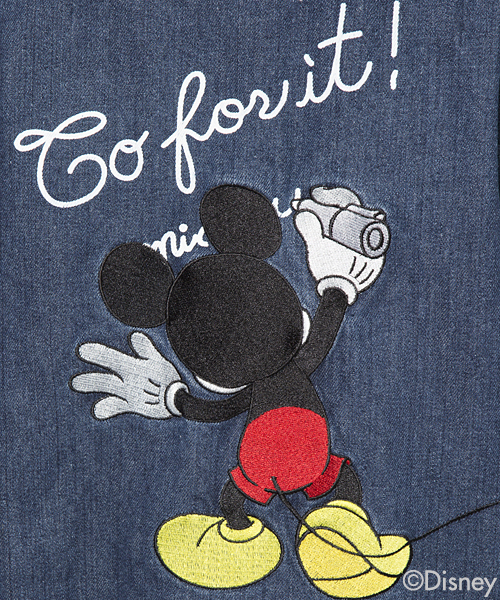 X-girl（エックスガール）の「Disney（ディズニー） / CHEERING DENIM SHIRT（シャツ/ブラウス・レディース・インディゴブルー/ライトインディゴブルー・2/1）」の10枚目の写真