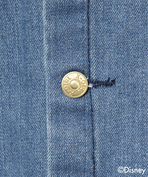 X-girl（エックスガール）の「Disney（ディズニー） / CHEERING DENIM SHIRT（シャツ/ブラウス・レディース・インディゴブルー/ライトインディゴブルー・2/1）」の6枚目の写真