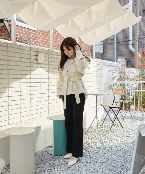 by muni:r（バイ ムニール）の「しわ加工 フラットシューズ（バレエシューズ・レディース・ブラック/アイボリー・23.0cm/24.0cm/25.0cm）」の8枚目の写真