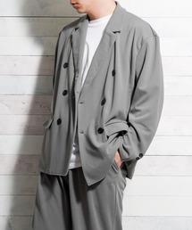 【Bl】梨地ダブルテーラードジャケット