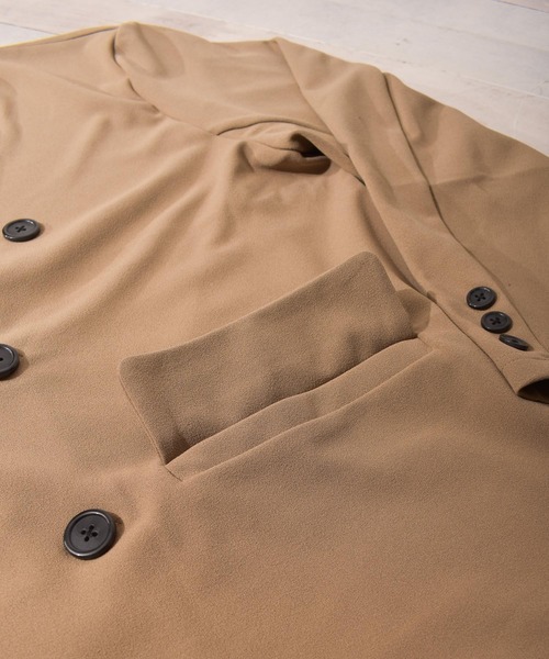 Bling Leads（ブリングリーズ）の「【Bl】梨地ダブルテーラードジャケット（テーラードジャケット・メンズ・ブラック/チャコールグレー/ブラウン/ベージュ/ネイビー・MEDIUM/LARGE）」の8枚目の写真