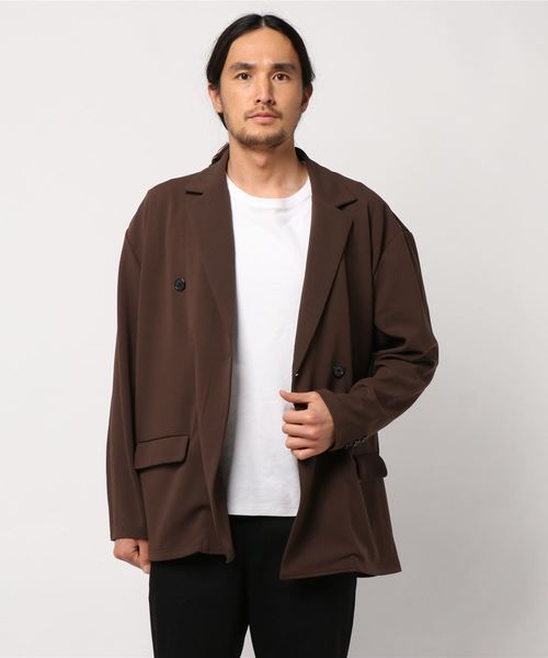 Bling Leads（ブリングリーズ）の「【Bl】梨地ダブルテーラードジャケット（テーラードジャケット・メンズ・ブラック/チャコールグレー/ブラウン/ベージュ/ネイビー・MEDIUM/LARGE）」の15枚目の写真