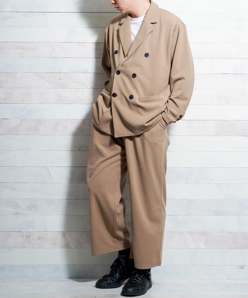 Bling Leads（ブリングリーズ）の「【Bl】梨地ダブルテーラードジャケット（テーラードジャケット・メンズ・ブラック/チャコールグレー/ブラウン/ベージュ/ネイビー・MEDIUM/LARGE）」の20枚目の写真