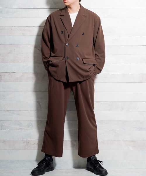 Bling Leads（ブリングリーズ）の「【Bl】梨地ダブルテーラードジャケット（テーラードジャケット・メンズ・ブラック/チャコールグレー/ブラウン/ベージュ/ネイビー・MEDIUM/LARGE）」の19枚目の写真