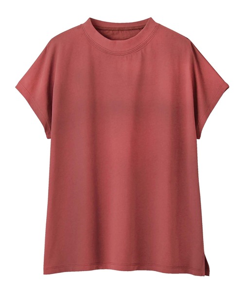 GeeRA（ジーラ）の「綿100％プチハイネックＴシャツ（Tシャツ/カットソー・レディース・ピンク/チャコール/ブラック/オフホワイト/ホワイト系その他/サンドグレー/ライトパープル・SMALL/XX-LARGE/LARGE/X-LARGE/MEDIUM）」の9枚目の写真