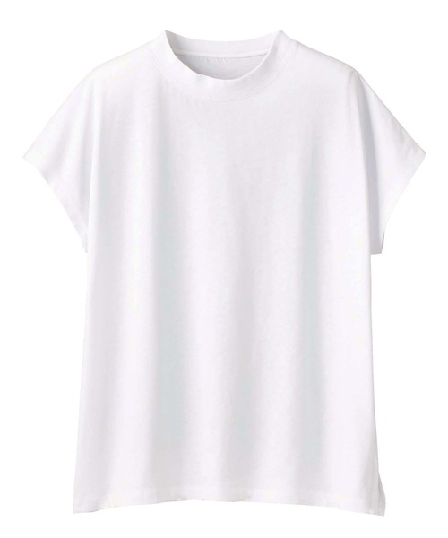 GeeRA（ジーラ）の「綿100％プチハイネックＴシャツ（Tシャツ/カットソー・レディース・ピンク/チャコール/ブラック/オフホワイト/ホワイト系その他/サンドグレー/ライトパープル・SMALL/XX-LARGE/LARGE/X-LARGE/MEDIUM）」の11枚目の写真