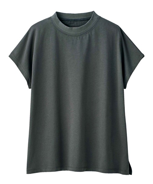 GeeRA（ジーラ）の「綿100％プチハイネックＴシャツ（Tシャツ/カットソー・レディース・ピンク/チャコール/ブラック/オフホワイト/ホワイト系その他/サンドグレー/ライトパープル・SMALL/XX-LARGE/LARGE/X-LARGE/MEDIUM）」の10枚目の写真