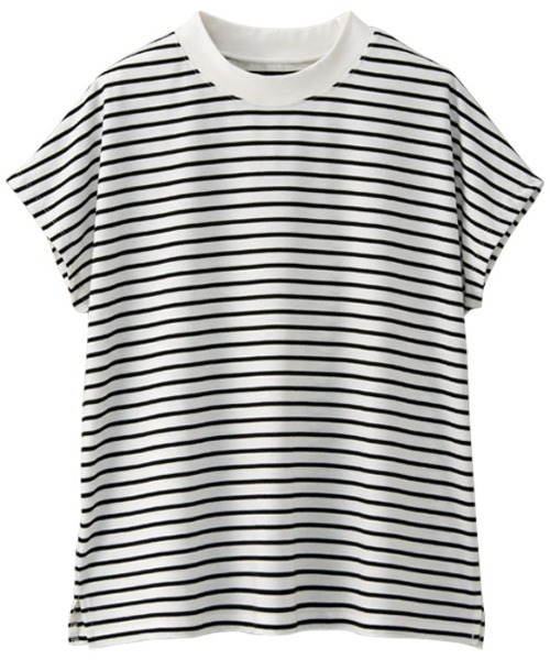 GeeRA（ジーラ）の「綿100％プチハイネックＴシャツ（Tシャツ/カットソー・レディース・ピンク/チャコール/ブラック/オフホワイト/ホワイト系その他/サンドグレー/ライトパープル・SMALL/XX-LARGE/LARGE/X-LARGE/MEDIUM）」の12枚目の写真