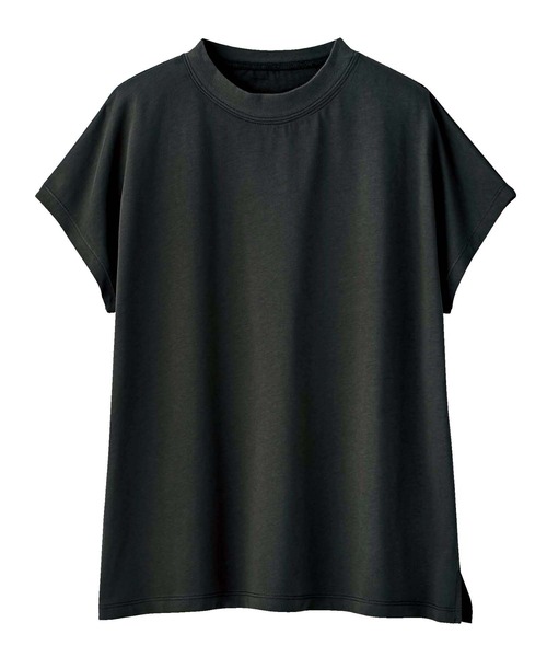 GeeRA（ジーラ）の「綿100％プチハイネックＴシャツ（Tシャツ/カットソー・レディース・ピンク/チャコール/ブラック/オフホワイト/ホワイト系その他/サンドグレー/ライトパープル・SMALL/XX-LARGE/LARGE/X-LARGE/MEDIUM）」の14枚目の写真