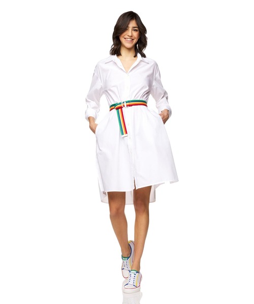 Benetton United Colors Of Benetton ベネトンユナイテッドカラーズオブベネトン の コットンオーバーサイズシャツ ワンピース シャツワンピース Wear