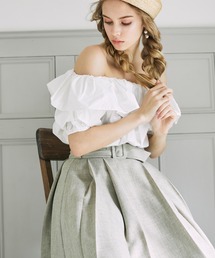 EIMY ISTOIRE | タックスリーブオフショルダートップス(シャツ/ブラウス)