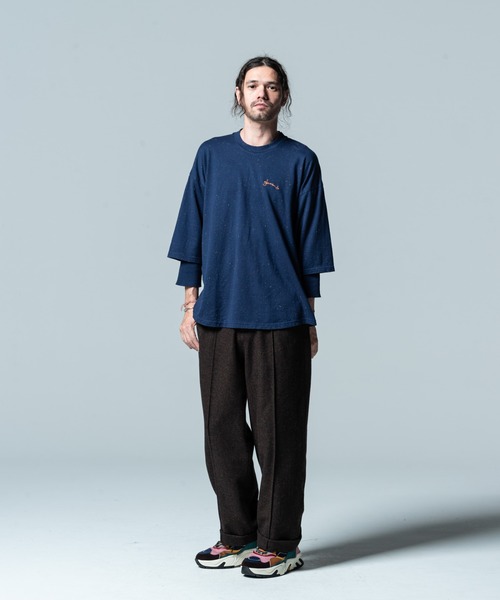 glamb(グラム)の「Herringbone wide slacks / ヘリンボーンワイドスラックス(スラックス・メンズ・ブラウン/ブラック・M/L)」の11枚目の写真