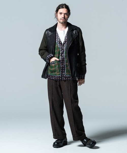 glamb(グラム)の「Herringbone wide slacks / ヘリンボーンワイドスラックス(スラックス・メンズ・ブラウン/ブラック・M/L)」の13枚目の写真