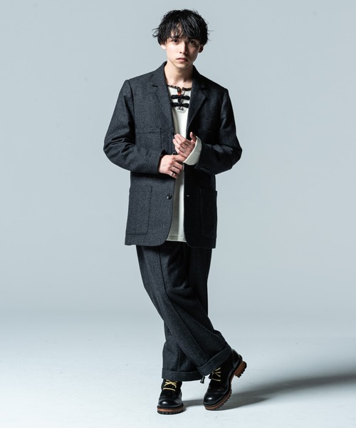 glamb(グラム)の「Herringbone wide slacks / ヘリンボーンワイドスラックス(スラックス・メンズ・ブラウン/ブラック・M/L)」の19枚目の写真