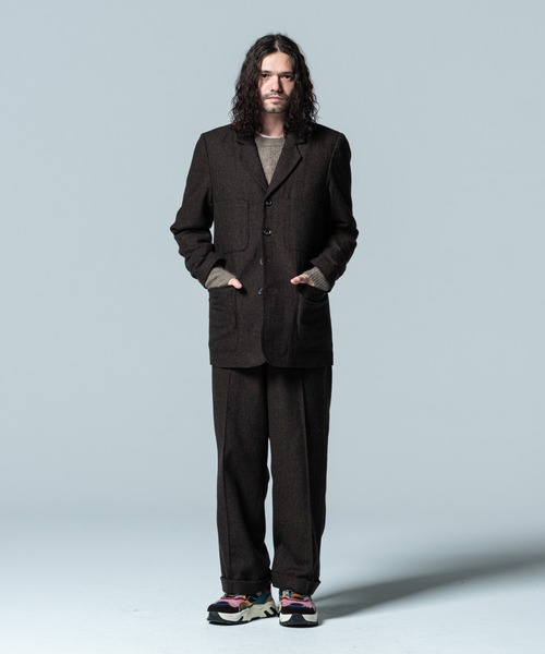 glamb(グラム)の「Herringbone wide slacks / ヘリンボーンワイドスラックス(スラックス・メンズ・ブラウン/ブラック・M/L)」の20枚目の写真