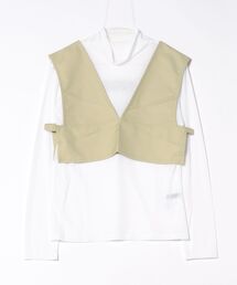 シアーフライストップス×ツイルビスチェセットアンサンブル