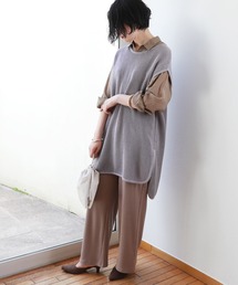 ベルト付きメッシュニットベスト