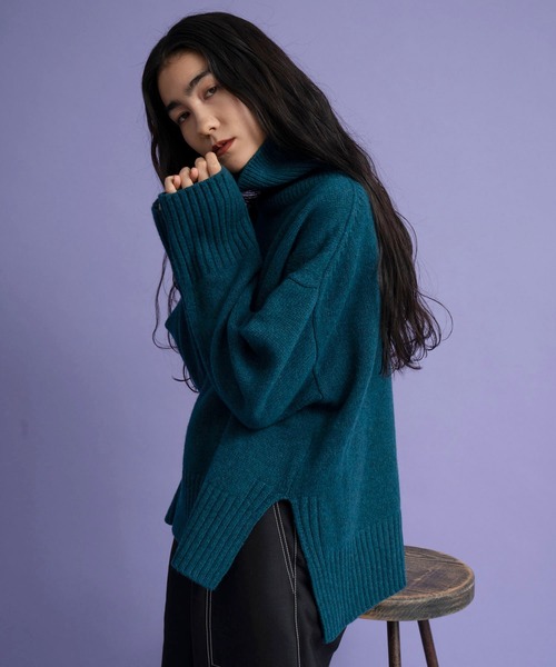 MAISON SPECIAL（メゾンスペシャル）の「エクストラファインメリノウールタートルネックニット【MAISON SPECIAL/メゾンスペシャル】（ニット/セーター・レディース・ブラウン/イエロー/ブルー/グリーン/アイボリー・FREE）」の12枚目の写真