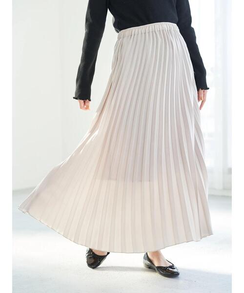 earth music&ecology(アースミュージックアンドエコロジー)の「スエードサテンプリーツスカート *(スカート・レディース・ブラック/ダークブルー/ホワイト系その他2/テラコッタ・FREE)」の5枚目の写真