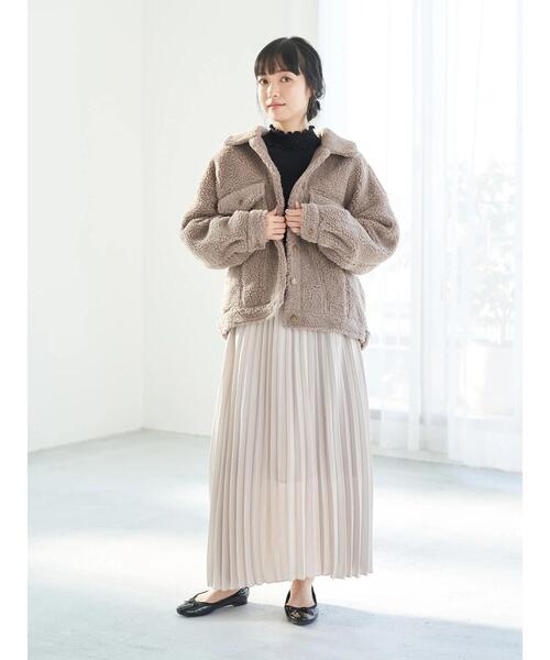 earth music&ecology(アースミュージックアンドエコロジー)の「スエードサテンプリーツスカート *(スカート・レディース・ブラック/ダークブルー/ホワイト系その他2/テラコッタ・FREE)」の10枚目の写真