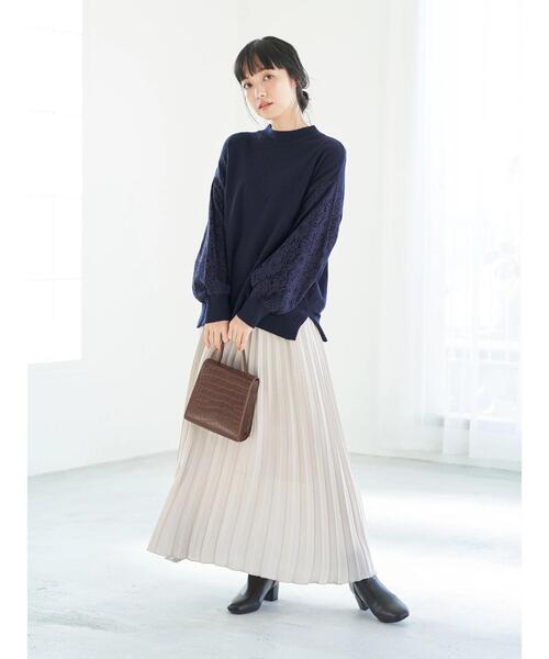 earth music&ecology(アースミュージックアンドエコロジー)の「スエードサテンプリーツスカート *(スカート・レディース・ブラック/ダークブルー/ホワイト系その他2/テラコッタ・FREE)」の13枚目の写真