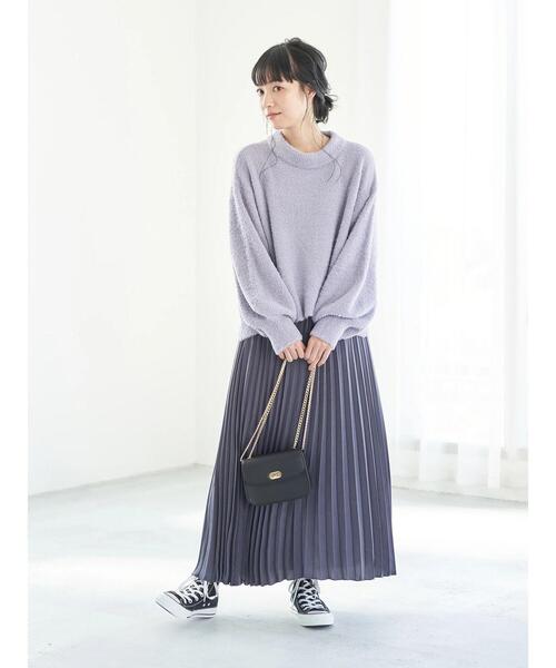 earth music&ecology(アースミュージックアンドエコロジー)の「スエードサテンプリーツスカート *(スカート・レディース・ブラック/ダークブルー/ホワイト系その他2/テラコッタ・FREE)」の18枚目の写真