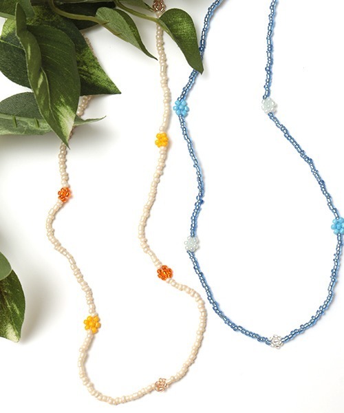 チチカカ（チチカカ）の「チコフロルビーズ2wayネックレス（ネックレス・レディース・ホワイト/ブルー・FREE）」の5枚目の写真