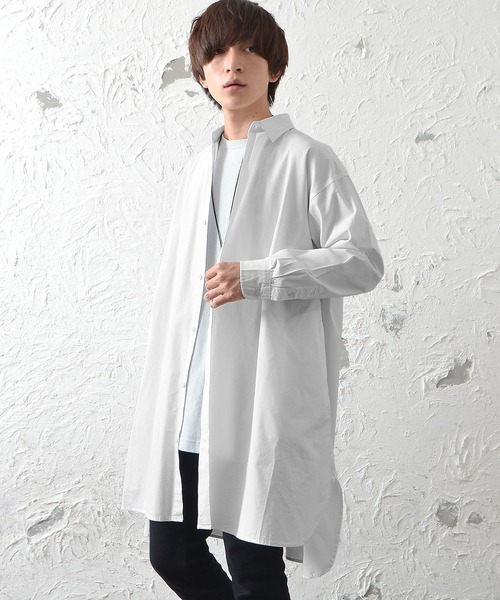 Minority マイノリティ の メンズ長袖ブロードビッグシルエットロングレギュラーシャツ シャツ ブラウス Wear