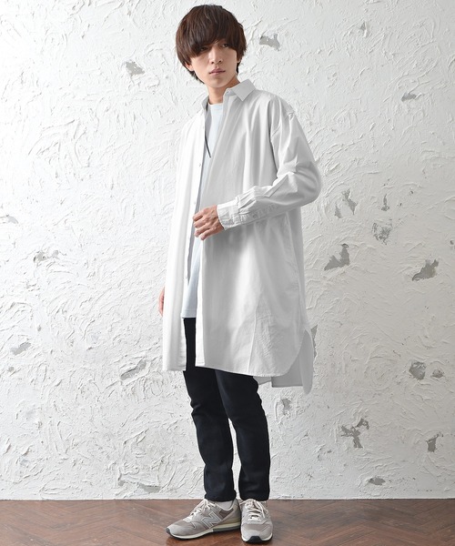 MinoriTY(マイノリティ)の「メンズ長袖ブロードビッグシルエットロングレギュラーシャツ(シャツ/ブラウス・メンズ・ホワイト/ストライプ/ブラック・L/M)」の13枚目の写真