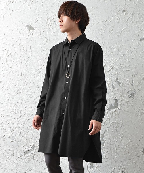 MinoriTY(マイノリティ)の「メンズ長袖ブロードビッグシルエットロングレギュラーシャツ(シャツ/ブラウス・メンズ・ホワイト/ストライプ/ブラック・L/M)」の6枚目の写真