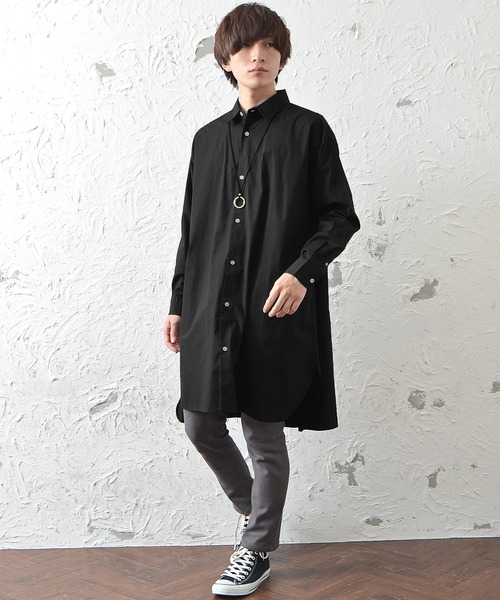 MinoriTY(マイノリティ)の「メンズ長袖ブロードビッグシルエットロングレギュラーシャツ(シャツ/ブラウス・メンズ・ホワイト/ストライプ/ブラック・L/M)」の17枚目の写真