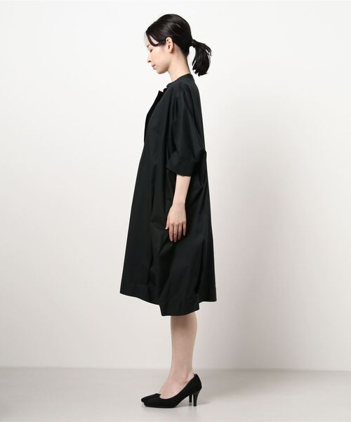 mizuiroind(ミズイロインド)の「【ゆきふぃるむ紹介】mizuiro ind スタンドカラーワイドワンピース(ワンピース・レディース・ブラック/ベージュ/オフホワイト・FREE)」の4枚目の写真