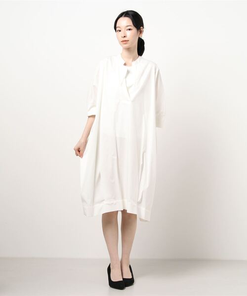 mizuiroind(ミズイロインド)の「【ゆきふぃるむ紹介】mizuiro ind スタンドカラーワイドワンピース(ワンピース・レディース・ブラック/ベージュ/オフホワイト・FREE)」の17枚目の写真