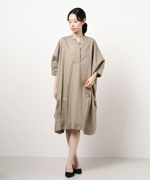 mizuiroind(ミズイロインド)の「【ゆきふぃるむ紹介】mizuiro ind スタンドカラーワイドワンピース(ワンピース・レディース・ブラック/ベージュ/オフホワイト・FREE)」の18枚目の写真
