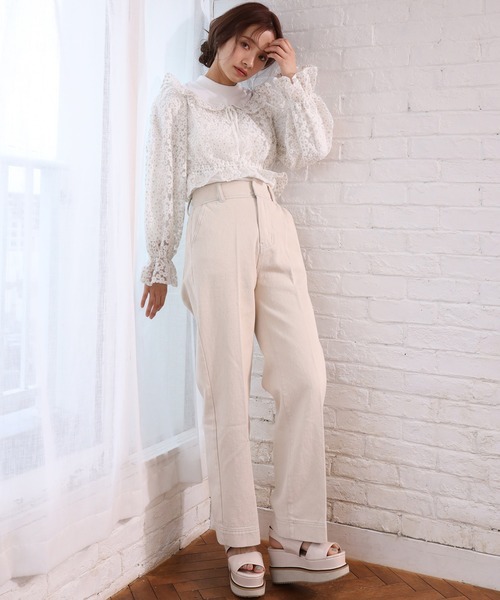 one after another NICE CLAUP（ワンアフターアナザーナイスクラップ）の「ベルト付アソートデニムパンツ（デニムパンツ・レディース・ライトブルー/ネイビー/アイボリー/ラベンダー・SMALL/MEDIUM）」の21枚目の写真