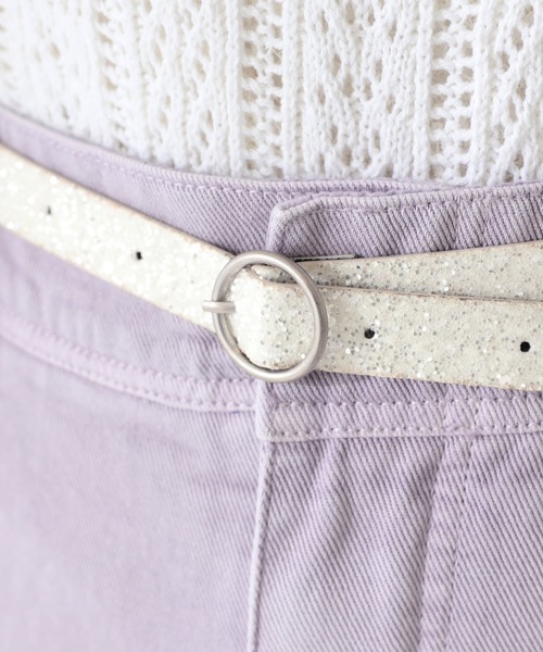 one after another NICE CLAUP（ワンアフターアナザーナイスクラップ）の「ベルト付アソートデニムパンツ（デニムパンツ・レディース・ライトブルー/ネイビー/アイボリー/ラベンダー・SMALL/MEDIUM）」の5枚目の写真