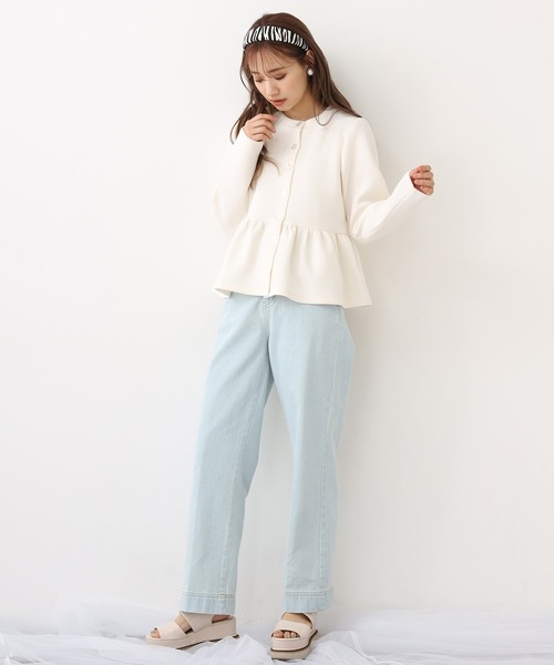 one after another NICE CLAUP（ワンアフターアナザーナイスクラップ）の「ベルト付アソートデニムパンツ（デニムパンツ・レディース・ライトブルー/ネイビー/アイボリー/ラベンダー・SMALL/MEDIUM）」の10枚目の写真